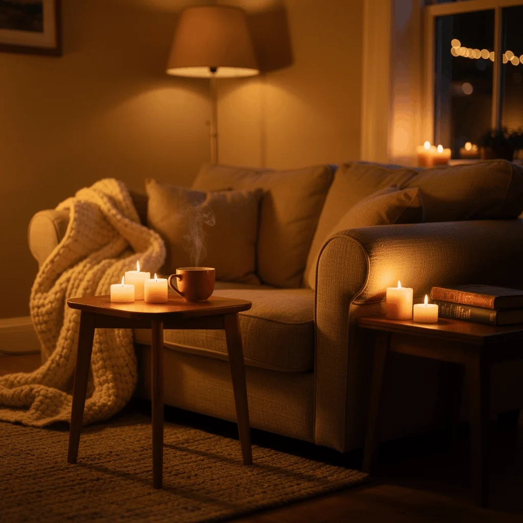 Un salon avec une ambiance cocooning chaleureuse